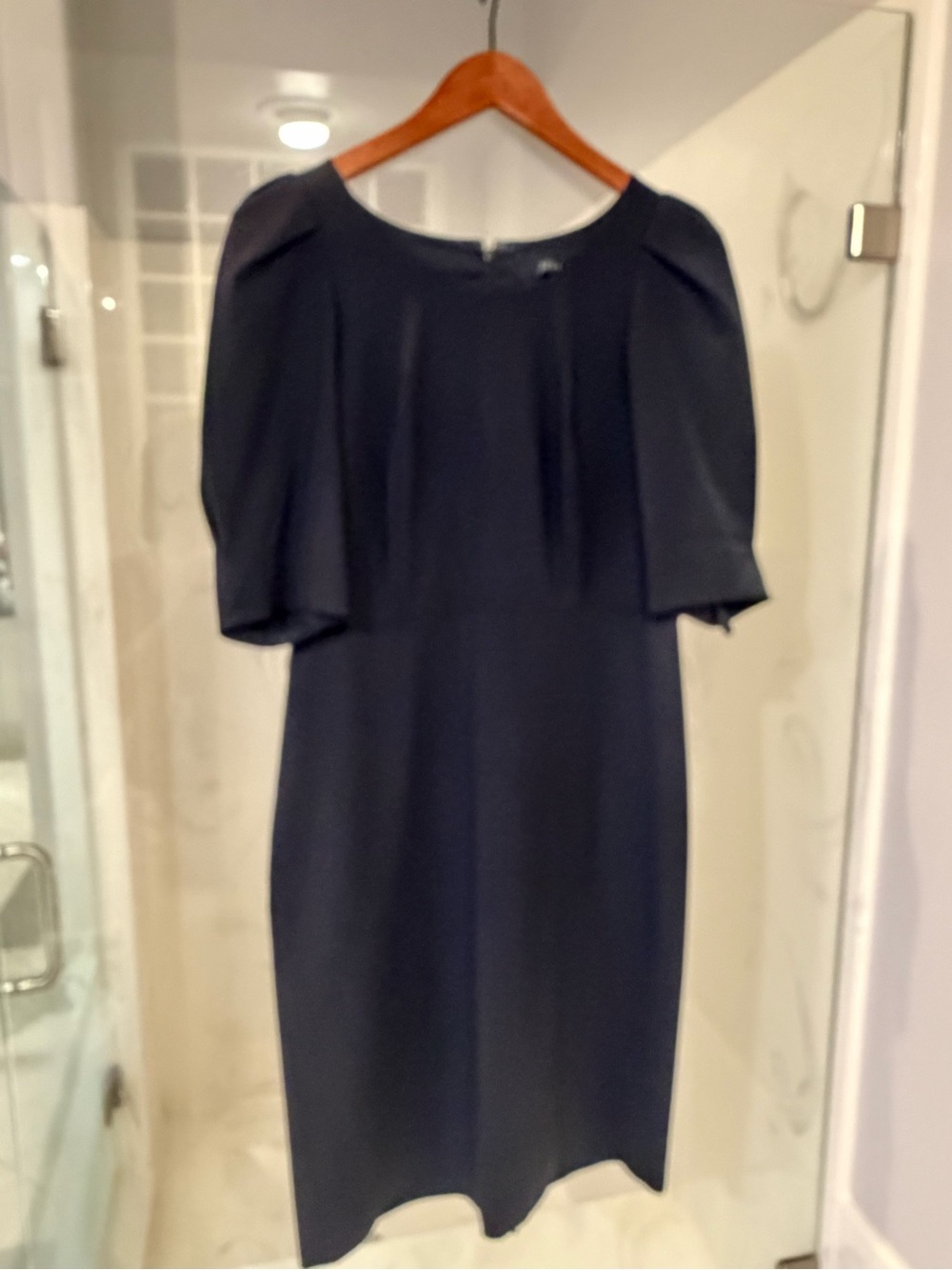J. Crew Sheath Dress with Puff Sleeves